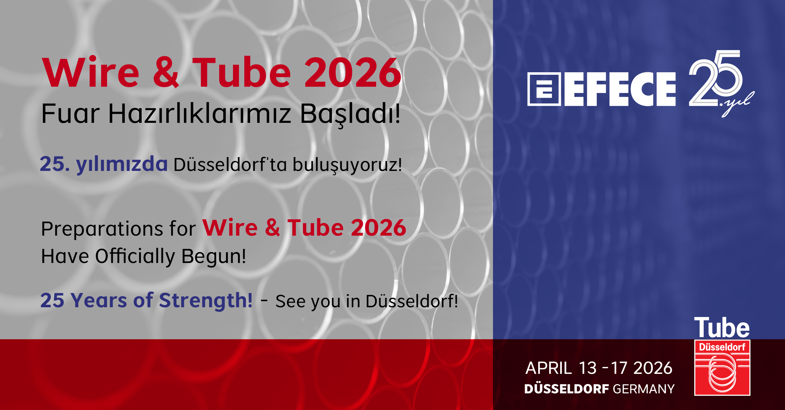 EFECE Galvaniz, Wire & Tube Düsseldorf 2026’da Yeniden Sahne Alıyor